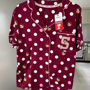 Marks Spencer Womens Pink and Burgundy Pajamas